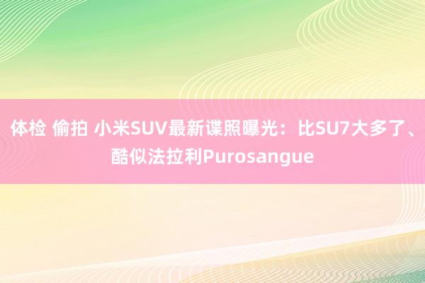 体检 偷拍 小米SUV最新谍照曝光：比SU7大多了、酷似法拉利Purosangue