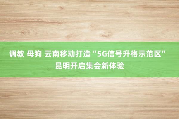 调教 母狗 云南移动打造“5G信号升格示范区” 昆明开启集会新体验