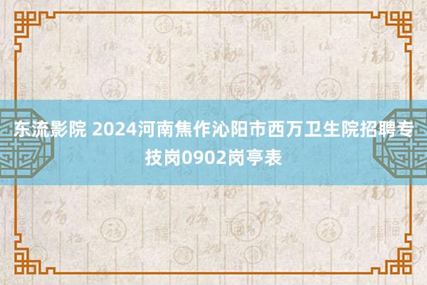 东流影院 2024河南焦作沁阳市西万卫生院招聘专技岗0902岗亭表